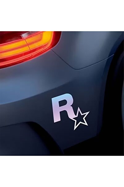 ÖZGÜL REKLAM Rockstar Games Hayranları için Yansıtıcı "R" Yıldız Logolu Çıkartma