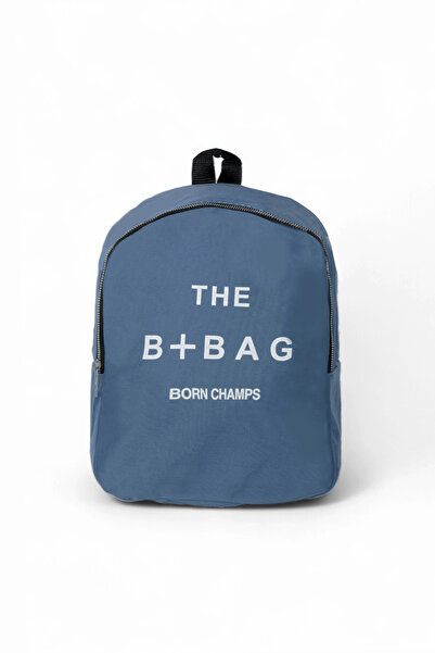 Tonny Black Women's Denim Blue Text Printed Single Compartment Backpack