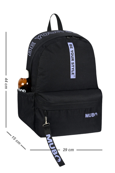 Tonny Black Unisex Black Gray Large Volume Backpack Suitable for Daily and Sc...