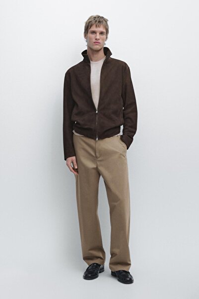 Massimo Dutti Pamuklu rahat kesim pantolon