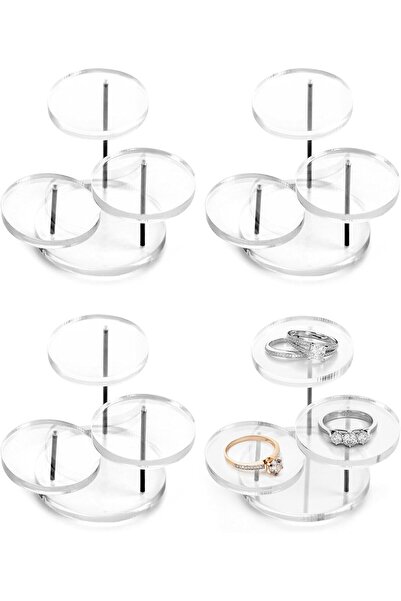 Slasa Round Acrylic Products Display Riser Stands, 3 Tier Jewelry Display Sta...