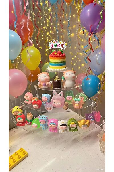 Slasa Small Clear Acrylic Display Riser, 4 Tier Desktop Display Stand for Min...