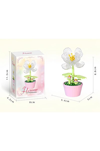 Twins Stars Saksılı Çiçek Model Karakter Figürü 3D Yapı Oyuncakları LEGO