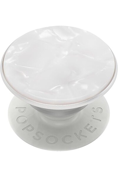 Popsockets حامل ومقبض قابل للتمديد للهواتف والأجهزة اللوحية - أبيض لؤلؤي