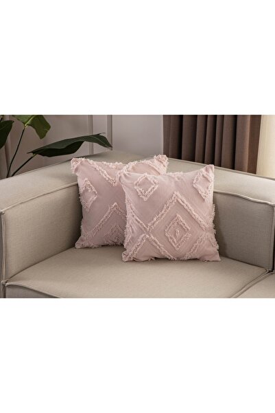 Vivense BOHEM PÜSKÜL DETAYLI KIRLENT KILIFI, İKİLİ, PEMBE