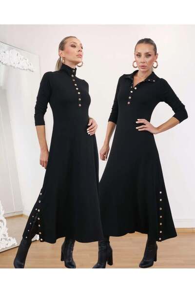 sorisso Φόρεμα από ύφασμα φράουλα με λεπτομέρεια με κουμπώματα