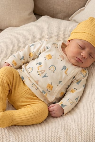 Minelia Kids 100% Cotton Newborn Baby Set 3 Pieces – Unisex Hospital Release Baby Clothing Set