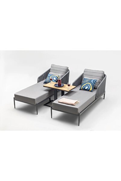 Vivense MONO İKİLİ ŞEZLONG TAKIMI, GRİ