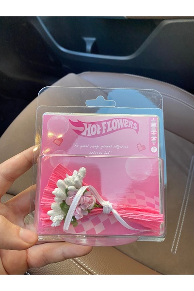 ArtBDesign Hot Flowers Buket Aynalı ve Yazılı Pembe Çiçek Buketi Özel Notlu S...