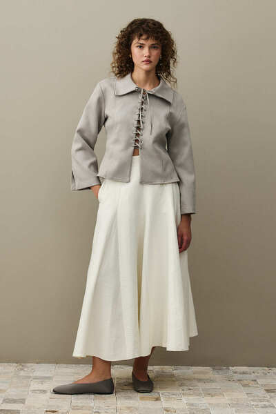 Fahhar Eyelet Suede Jacket Gray