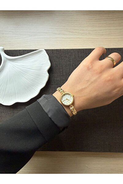 rubsey Retro Minimal Metal Cord Vintage Women's Wristwatch Gold