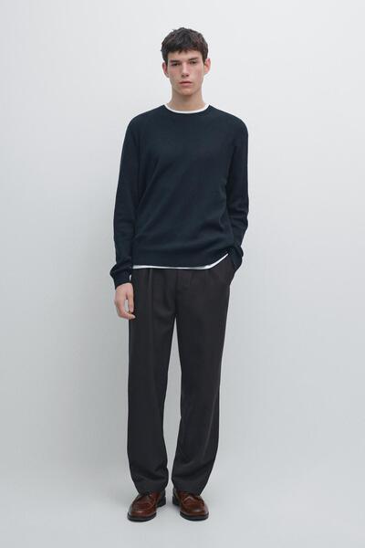 Massimo Dutti Bisiklet yaka pamuklu triko kazak