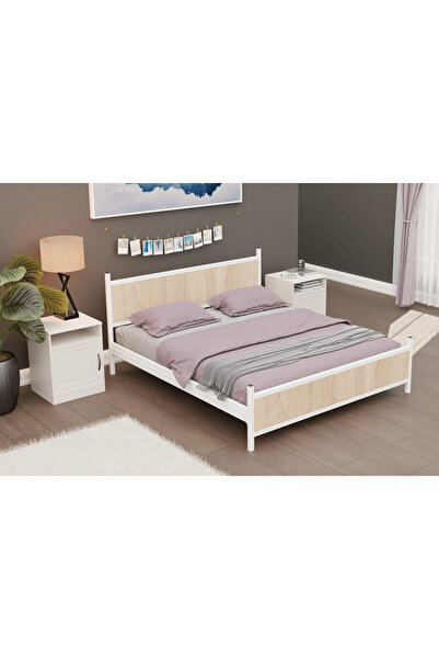 Vivense GM MODERN ÇİFT KİŞİLİK KARYOLA, BEYAZ SONOMO, 150X200