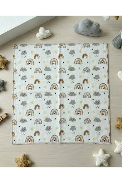 Deko Dekor Patterned Baby Blanket Organic Cotton Ecru 100X100 cm