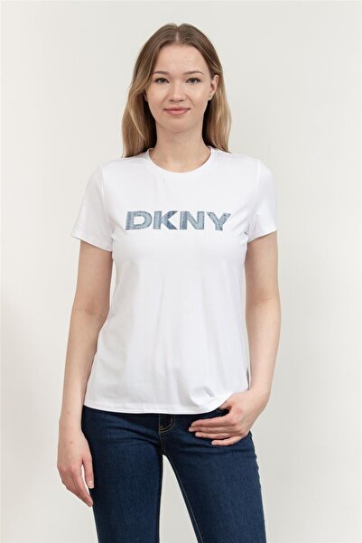 Dkny Kadın Bisiklet Yaka T-Shirt Beyaz