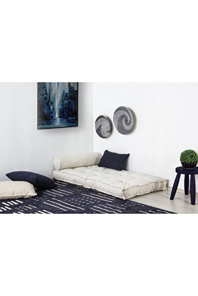 Vivense SOFA BUKLET KAPİTONELİ YER VE SEDİR MİNDERİ, BEYAZ