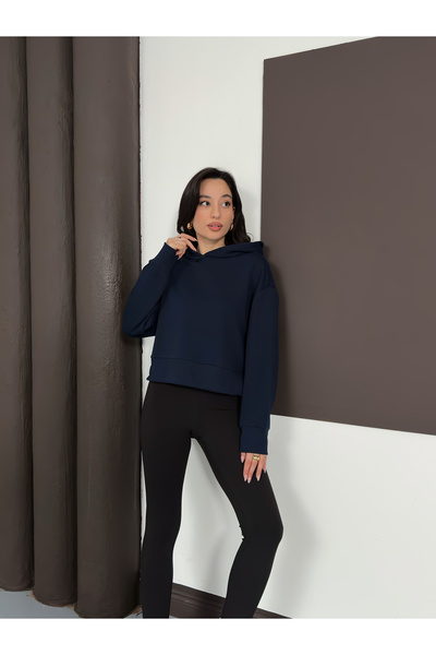 Ay Moda Collection Eteği Slit Hooded Women's Sweatshirt