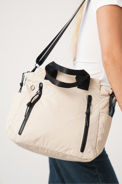 DELSOLERA Women's Multi-Compartment Waterproof Crinkle Casual Crossbody Hand and Shoulder Bag