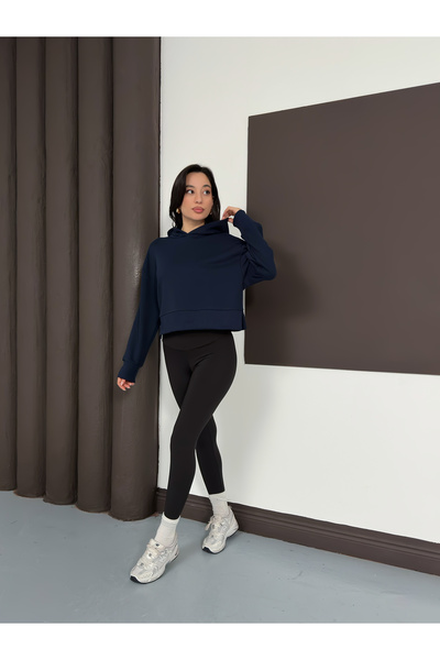 Ay Moda Collection Eteği Slit Hooded Women's Sweatshirt