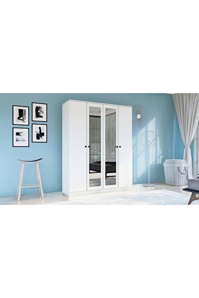 Vivense HAYAL AYNALI DÜĞME GARDIROP, 4 KAPAKLI