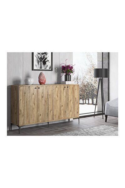 Vivense HESTİA 4 KAPAKLI 160 CM KONSOL ATLANTİK ÇAM SİYAH