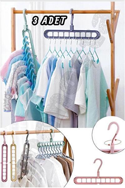 Manosta ( 3 ADET ) Sihirli Askı Çok Fonksiyonlu Dolap Içi Düzenleyici Organiz...