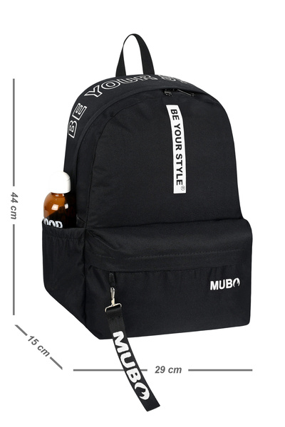 Tonny Black Unisex Black and White Large Volume Backpack Suitable for Daily and School Use