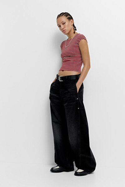 Pull & Bear Vücuda oturan çizgili t-shirt