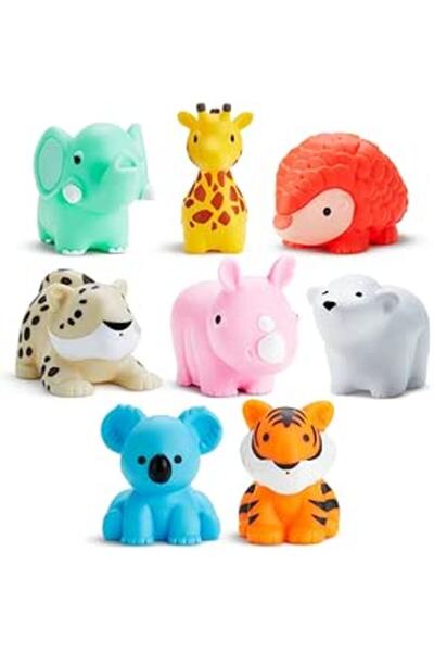 Munchkin Wild Animal Bath Toy 8 Pack, Multi-Color