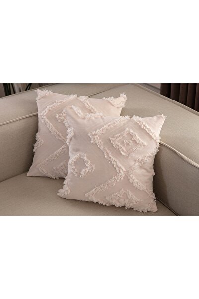 Vivense BOHEM PÜSKÜL DETAYLI KIRLENT KILIFI, İKİLİ, PUDRA