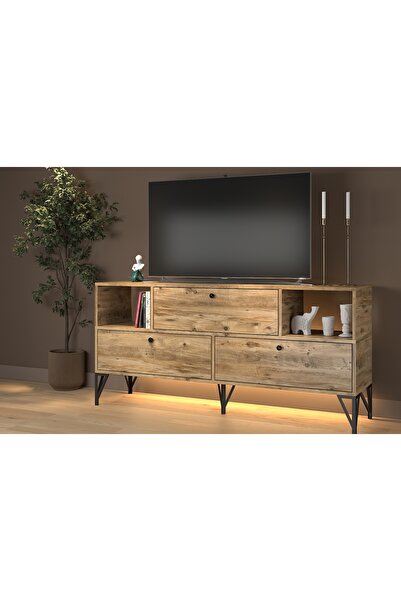 Vivense MİLA LED IŞIKLI KONSOL TV SEHPASI, ATLANTİK ÇAM, 160 CM