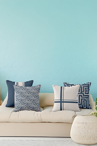 ASDİVA Rust Modern Striped Geometric Patterned 4-Piece Throw Pillow Cover Set...