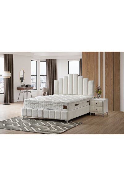 Vivense TOWER BAZA BAŞLIK YATAK SETİ, KREM, 160x200