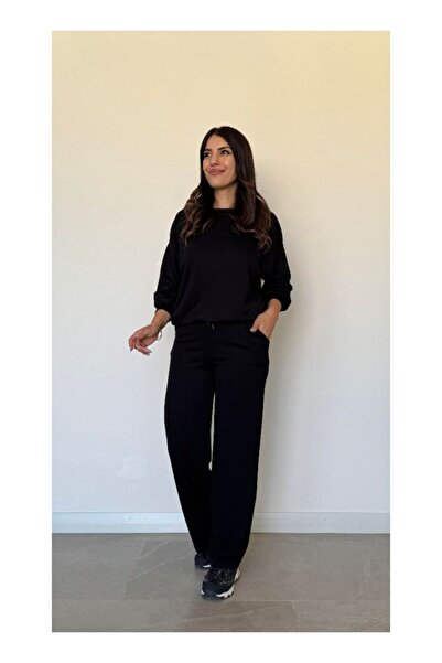 byasafkids المرأة طويلة الأكمام طاقم الرقبة فسكوزي اثنين من الغزل بلوزة وبنطل...