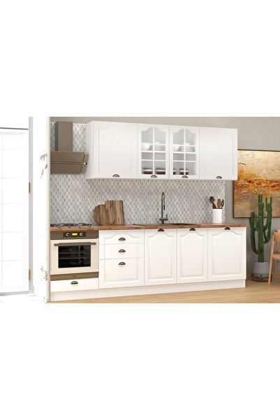 Vivense GREENA WHİTE TEZGAHLI MDF HAZIR MUTFAK DOLABI, 270 CM