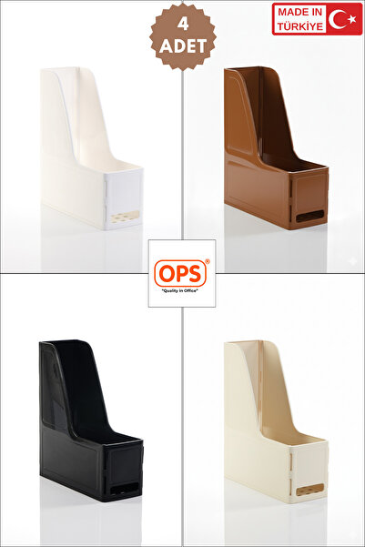 Ops MG 101 MAGAZİNLİK 4'LÜ SET A4 DEMONTE PLASTİK DİKEY KLASÖR ARŞİV KUTUSU O...