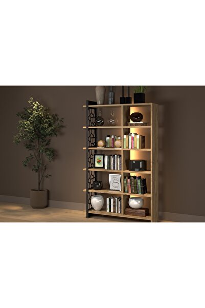 Vivense ATLANTİS LED IŞIKLI KUMANDALI ÖZEL TASARIM METAL AYAKLI KİTAPLIK, ATL...