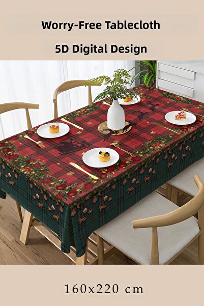 MonoHome Christmas Tablecloth New Year's Eve- 5D Digital Design Custom Woven Decorations