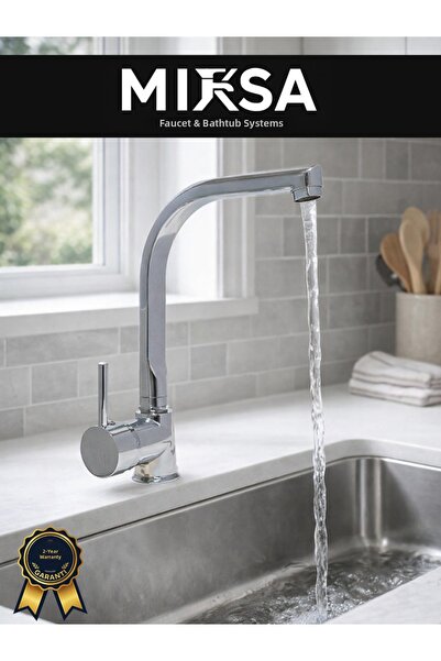 MİXSA Pear Shaped Fish Scale Spout Kitchen Sink Faucet Fountain Tap with Dual...