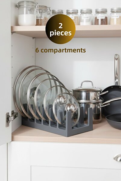 grimorlife 2 τεμάχια γκρι καπάκι κατσαρόλας - Πλαστικό συρτάρι ντουλάπι οργάν...