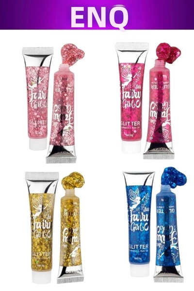 ENQ Jel Formlu Face and Body Glitter Shimmering Glitter 4-Piece Set