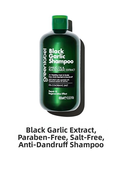 Greenlabel شامبو Greenlabel 400 مل بخلاصة الثوم الأسود الخالي من البارابين والملح