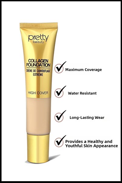 BSR SHOWROOM High Cover Collagen Foundation with High Coverage Effect No:3