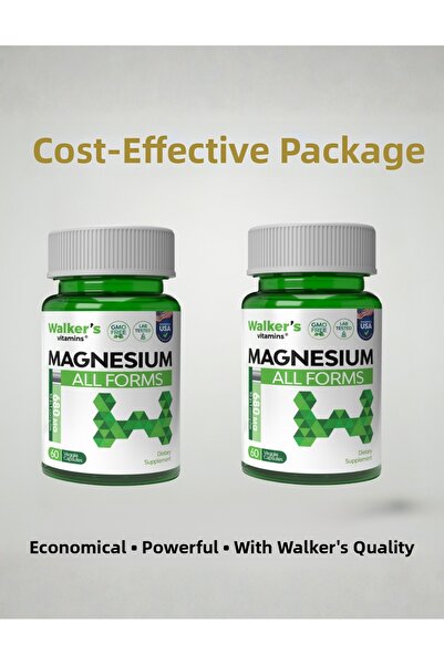 Walkers 60 Capsules Containing 2 Box Vitamin Magnesium 680 Mg'Hu