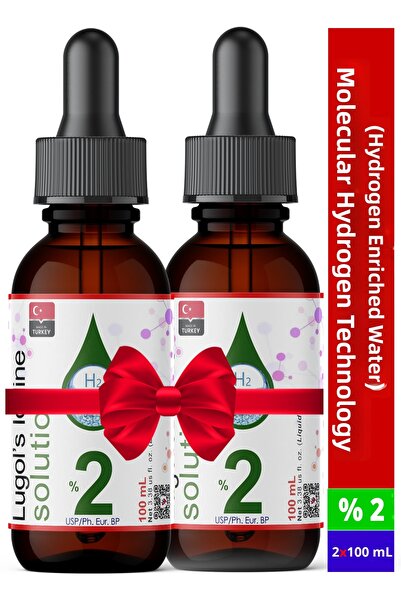 Dolar Kimya محلول لوجول 2% |   2 × 100 مل |   زجاجة بقطارة زجاجية (ليوجول بدر...