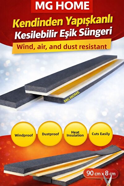 VENON 5 قطع من الإسفنج تحت الباب 🚪   إسفنج عازل للحرارة يلتصق تحت الباب لمنع دخول الرياح والغبار