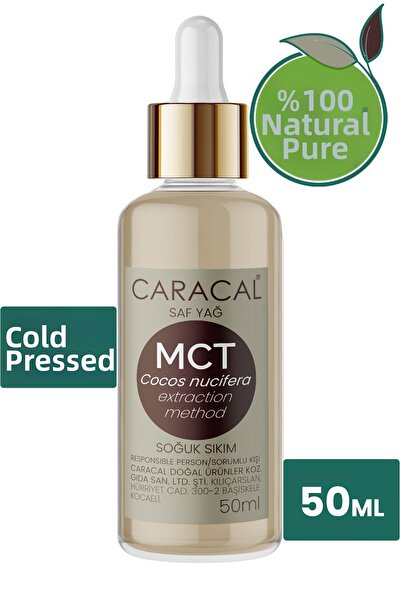 caracal 50ml Natural Pure Mct Oil Cold Pressed Coconut Derived Cocos Nucifera Derivative