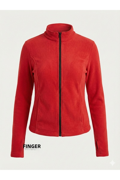 blck & premium Women's Fleece Jacket with Finger Hole Detail