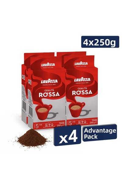 LavAzza قهوة كواليتا روسا المفلترة المطحونة 250 جرام |   حزمة مميزة من 4 قطع