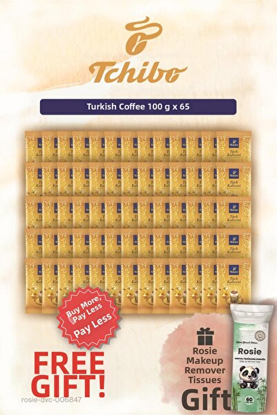 Tchibo 65 Pack Buy More Pay Less Turkish Coffee 100 Gr and Cotton